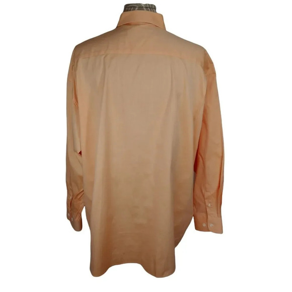 Miller Performance Button Down Dress Shirt, Peach-Orange, Business, Office, Work - Picture 6 of 7